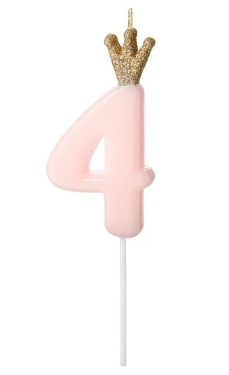 Świeczka cyferka - różowa  4 