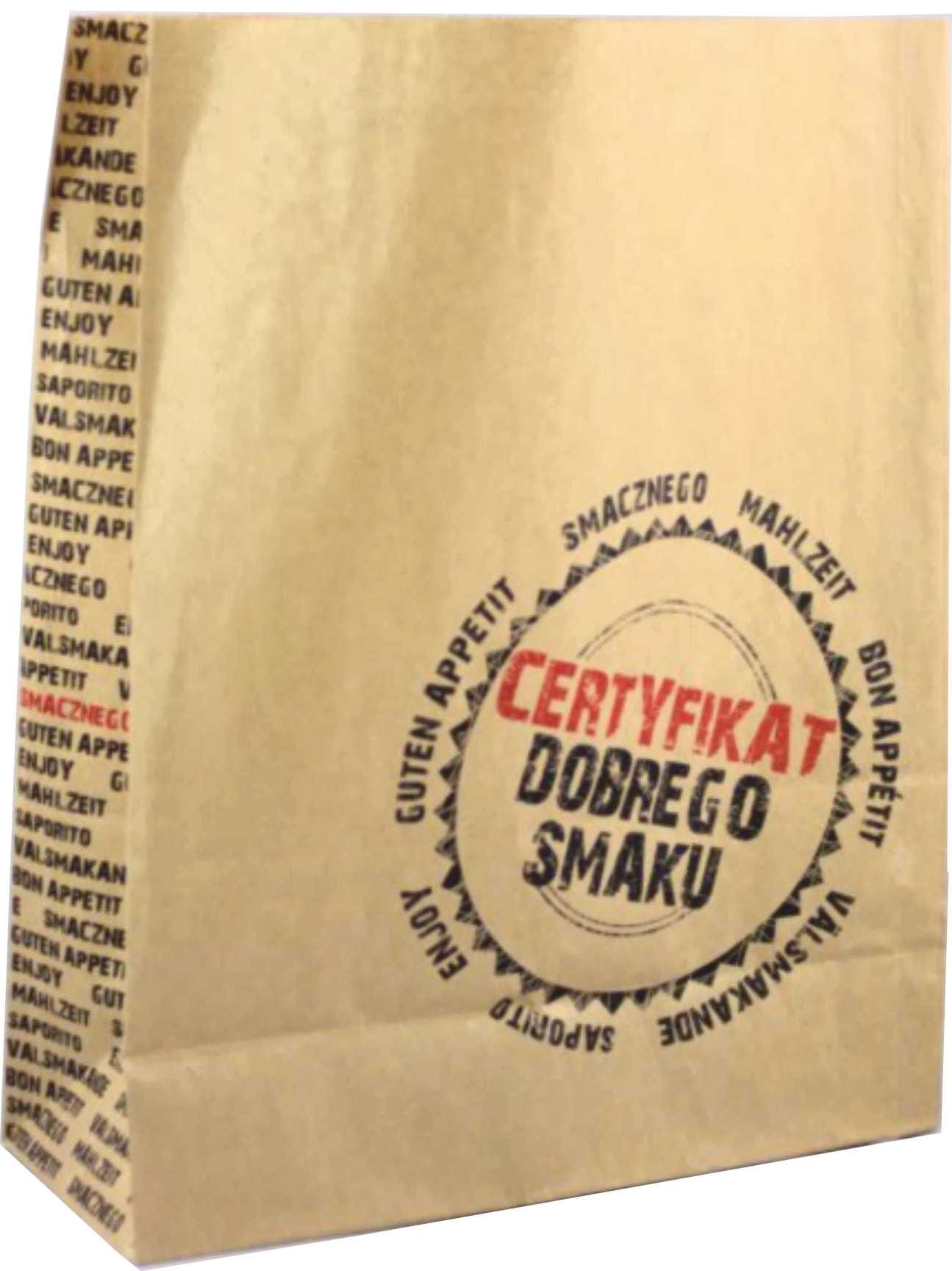 Torby klock. brąz. 25x11x32cm  op.250 szt.  CERTYFIKAT P209