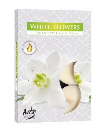 Świeczki-podgrzewacze zapachowe  op.6 szt. p15-179 białe kwiaty; Aura