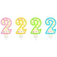 Świeczki cyfry - z kropeczkami  2 