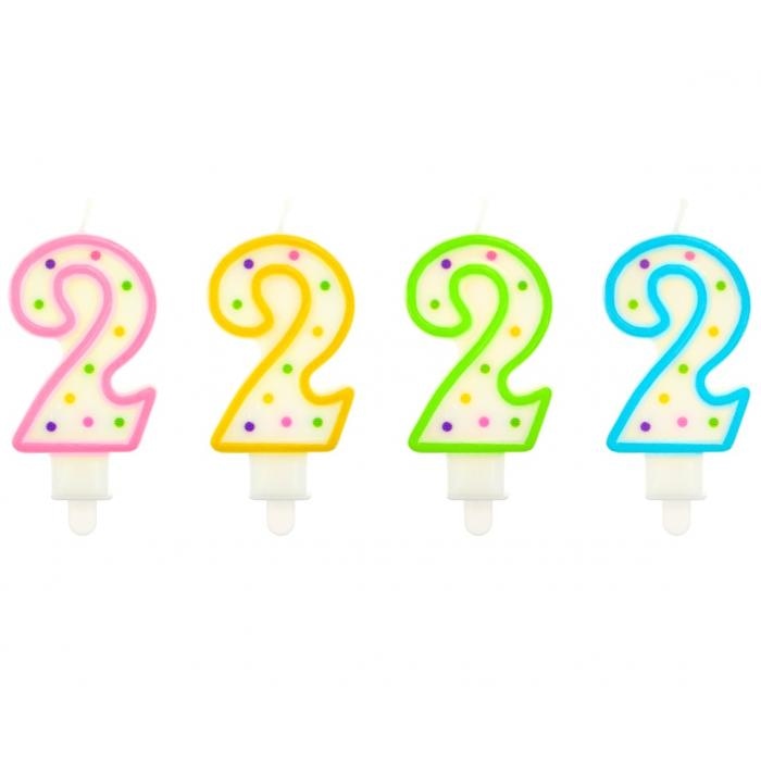 Świeczki cyfry - z kropeczkami  2 