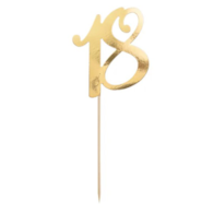 Topper na tort;  18 - złoty, 20,5cm