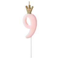 Świeczka cyferka - różowa  9 