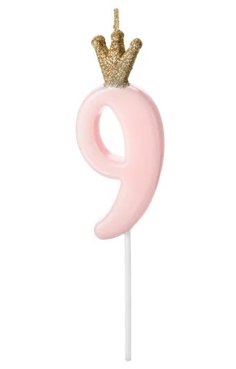 Świeczka cyferka - różowa  9 
