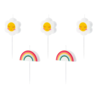 Świeczki urodzinowe; Stokrotki 2-3,5cm  op.5 szt.