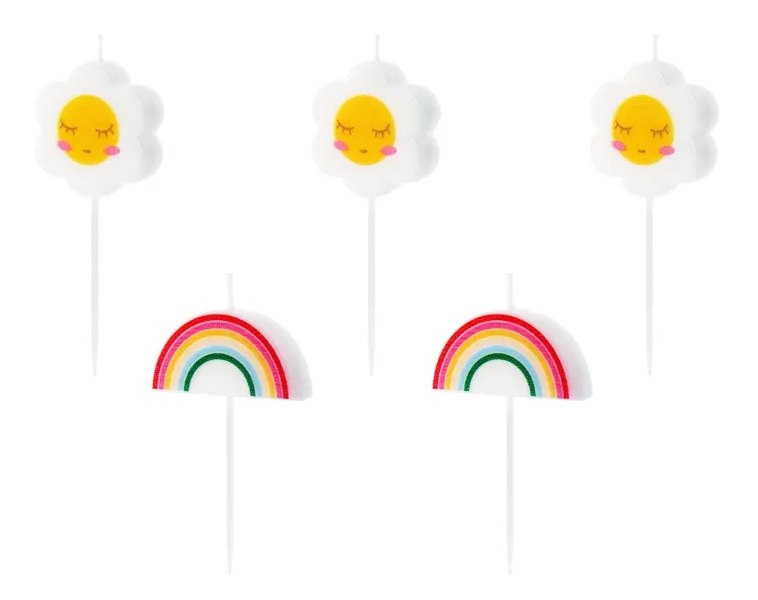 Świeczki urodzinowe; Stokrotki 2-3,5cm  op.5 szt.