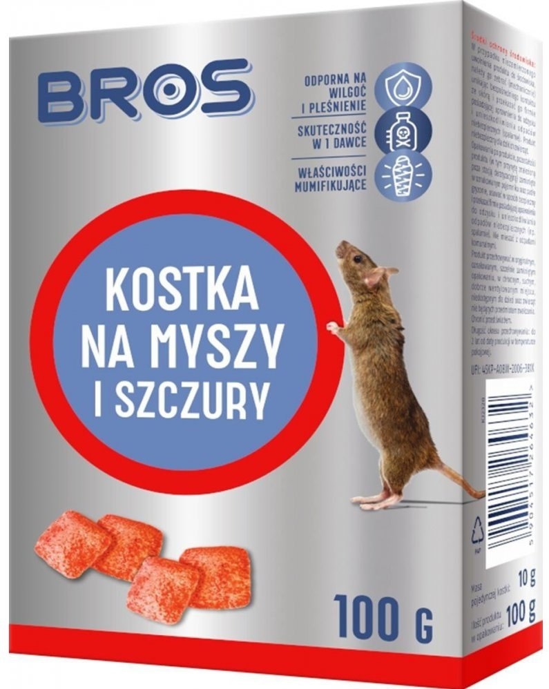 Bros  kostka na myszy i szczury 100g