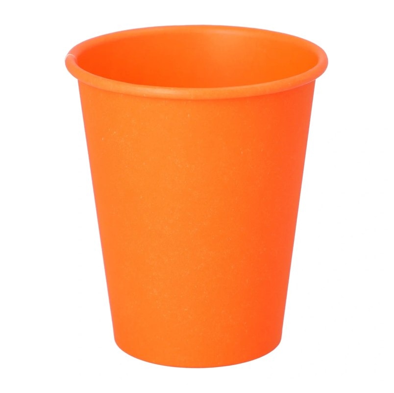 Kubek papier.nadruk POMARAŃCZOWY 200ml  op.50 szt. (20) śr.80mm powl.