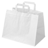Torba papier.biała 32x22x25cm; u.płaski kart.250 szt. PL