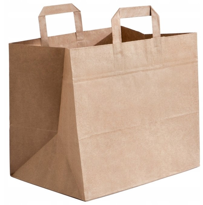 Torba papier.brązowa 32x22x25cm; u.płaski; op.250 szt.   K1 catering