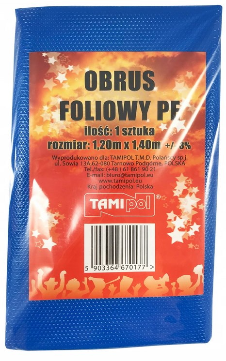 Obrus foliowy molet.PE  120x140, niebieski