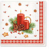 Serwetki - Boże Narodzenie  33x33cm  op.20 szt.  Candle with Frame