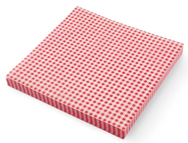 Papier pakowy powl. 30x40cm  op.1000szt.  22g+8PE  czerwona kratka  K