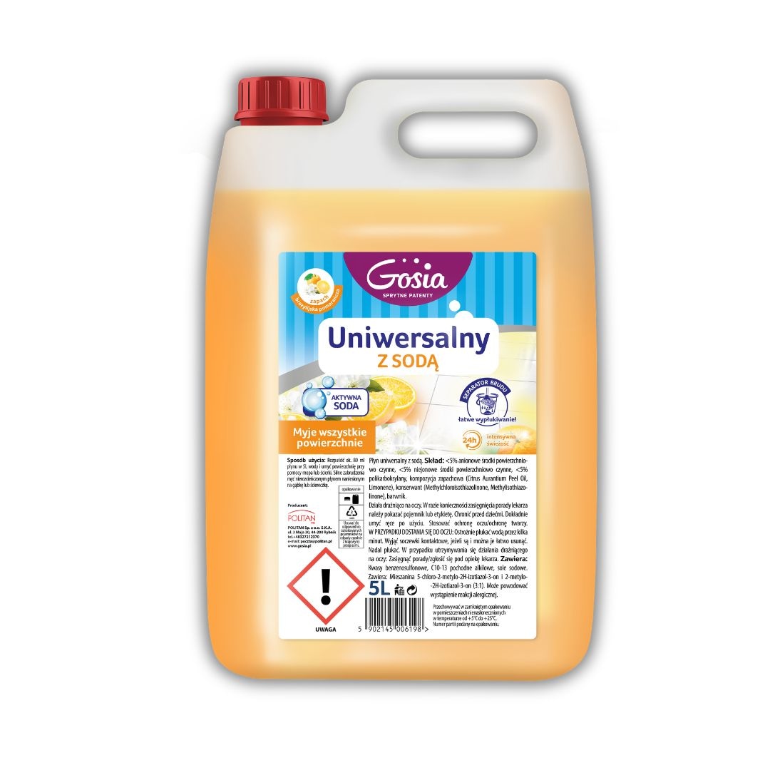 Płyn uniwersalny 5l  Gosia Pomarańcza z sodą - separator brudu