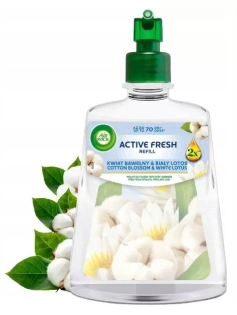 Odświeżacz pow.autom.  Air Wick 24/7 Active Fresh zapas  Kwiat Bawełny & Biały Lotos