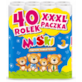 Papier toalet. biały MIŚKI  op.40 rolek  3-warst.  w folii  worek
