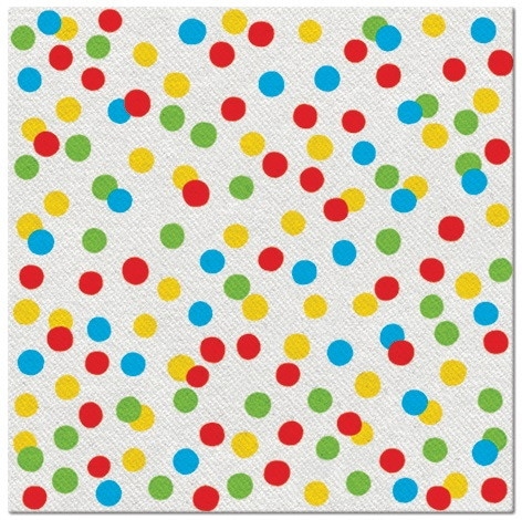 Serwetki 40x40cm flizelinowe skł.  wzór: kropki mix kolor Dots Confetti    op.50 szt. (8)