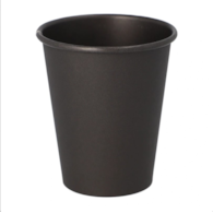 Kubek papier.nadruk CZARNY 200ml  op.50 szt. (20) śr.80mm powl.