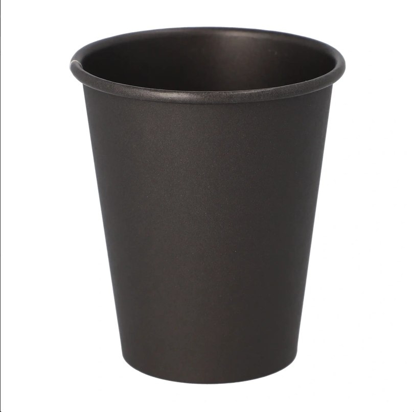 Kubek papier.nadruk CZARNY 200ml  op.50 szt. (20) śr.80mm powl.