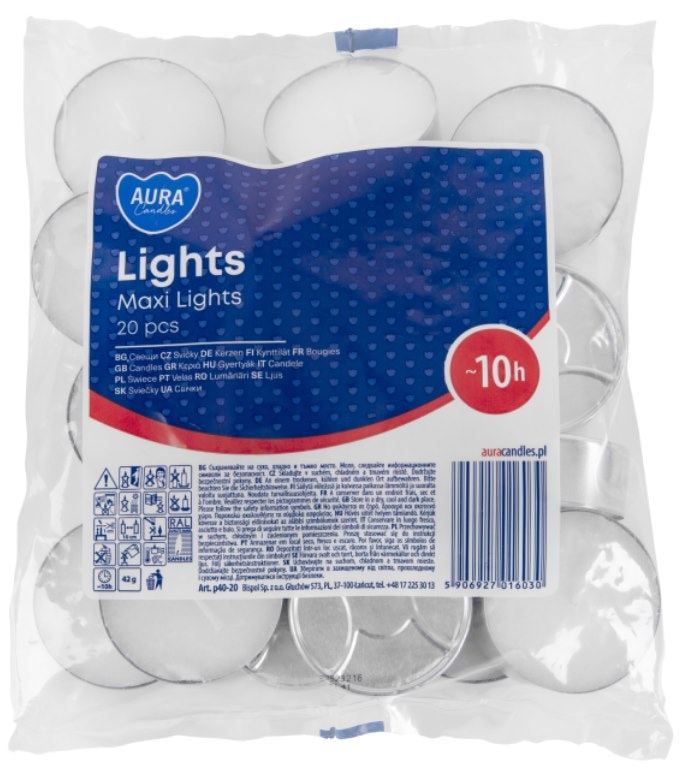 Świeczki - podgrzewacz  op.20 szt. duże 10h