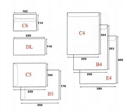 Koperta biała  C4 HK RBD  op.25 szt.