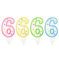 Świeczki cyfry - z kropeczkami  6 