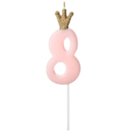 Świeczka cyferka - różowa  8 