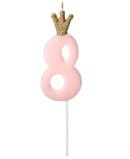 Świeczka cyferka - różowa  8 