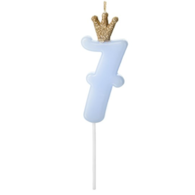 Świeczka cyferka - błękitna  7 