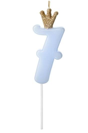 Świeczka cyferka - błękitna  7 