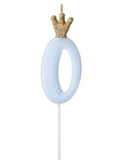 Świeczka cyferka - błękitna  0 