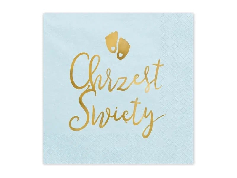 Serwetki - Chrzest święty  33x33cm  op.12 szt.  jasno niebieskie