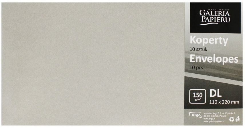 Koperta ozdobna DL  Pearl jasnosrebrna, 150g   op.10 szt.