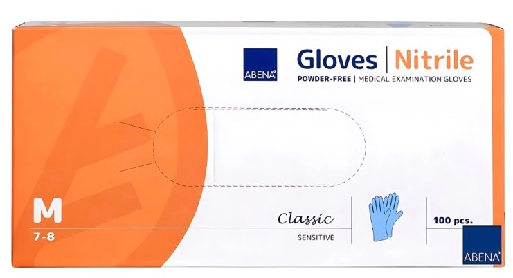 Rękawice Nitrylowe  M   op.100 szt. bezp./ niebieskie  05273