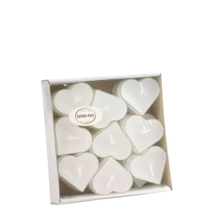 Świeczki - podgrzewacz serca  op.18 szt.  białe