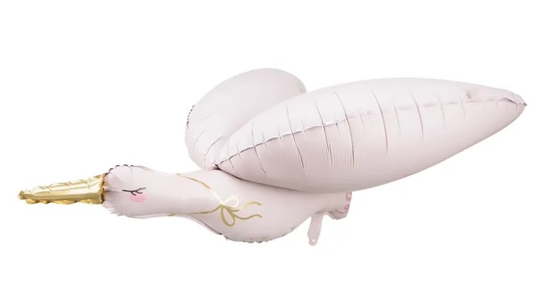 Balon foliowy  Bocian; 103x60cm - jasny różowy