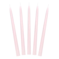 Świeca stożkowa, matowa;  jasno różowa  op.10 szt.