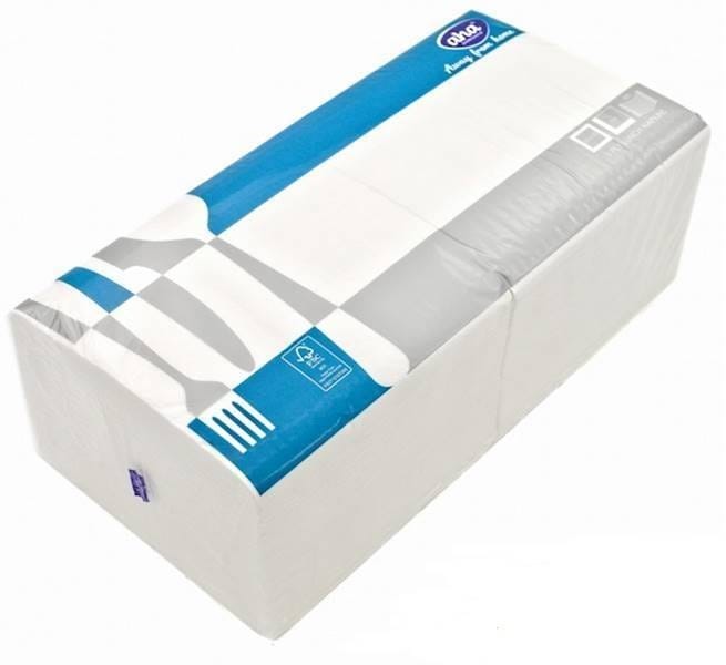 Serwetki 33x33cm  skł. 2-warst.  op.250 szt. (8) 1/4  białe  AHA