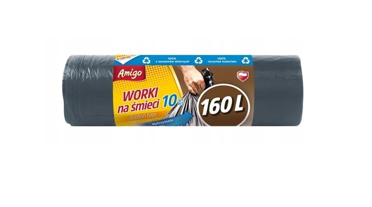 Worki na śmieci LD  160l   10szt. czarne; Amigo