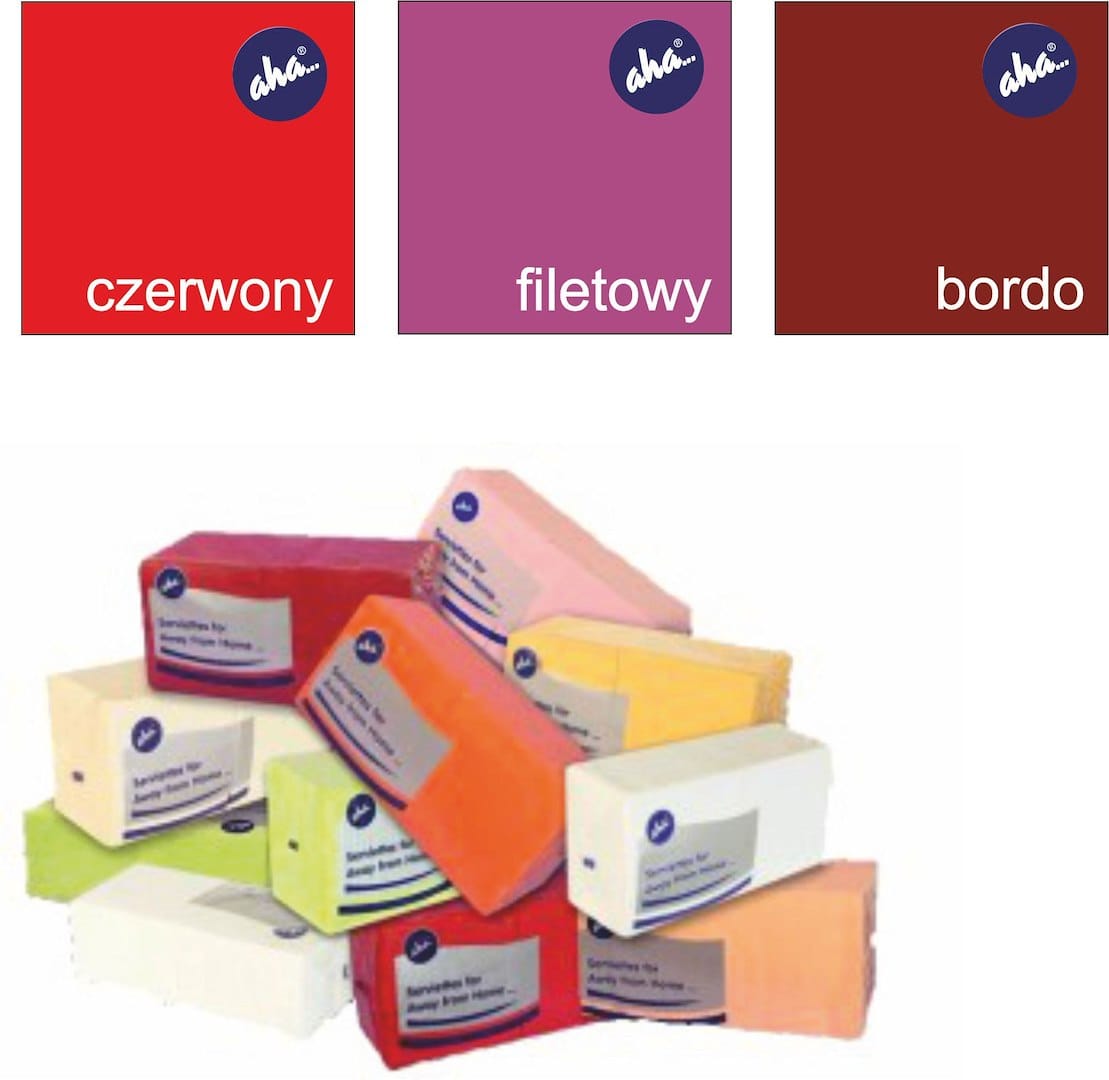 Serwetki 33x33cm  skł. 2-warst.  op.250 szt. czerwona AHA