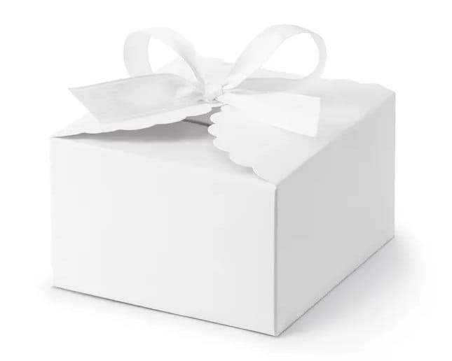 Pudełko na ciasteczka/drobiazgi  Chmurka; białe, 8x7,5x4,5 cm  op.10 szt. **