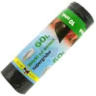 Worki na śmieci LD    60l  op.10 szt. czarne; Grosik    kart-30rolek