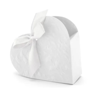 Pudełko na ciasteczka/drobiazgi  Serduszko; białe  op.10 szt. **