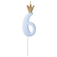 Świeczka cyferka - błękitna  6 