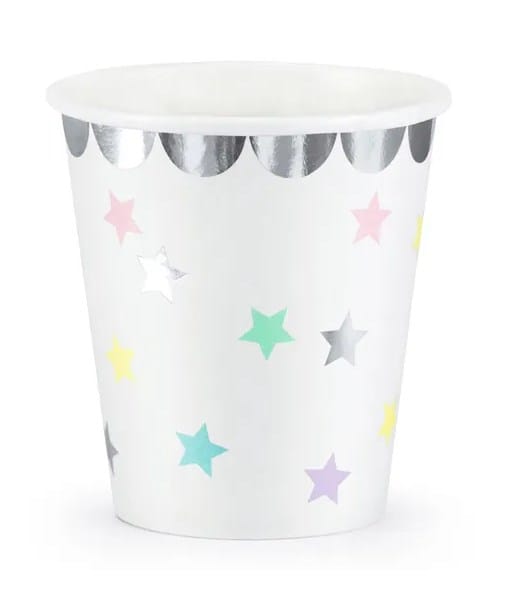 Kubek papier. 180ml  op.  6 szt. powl. - Jednorożec-Gwiazdki