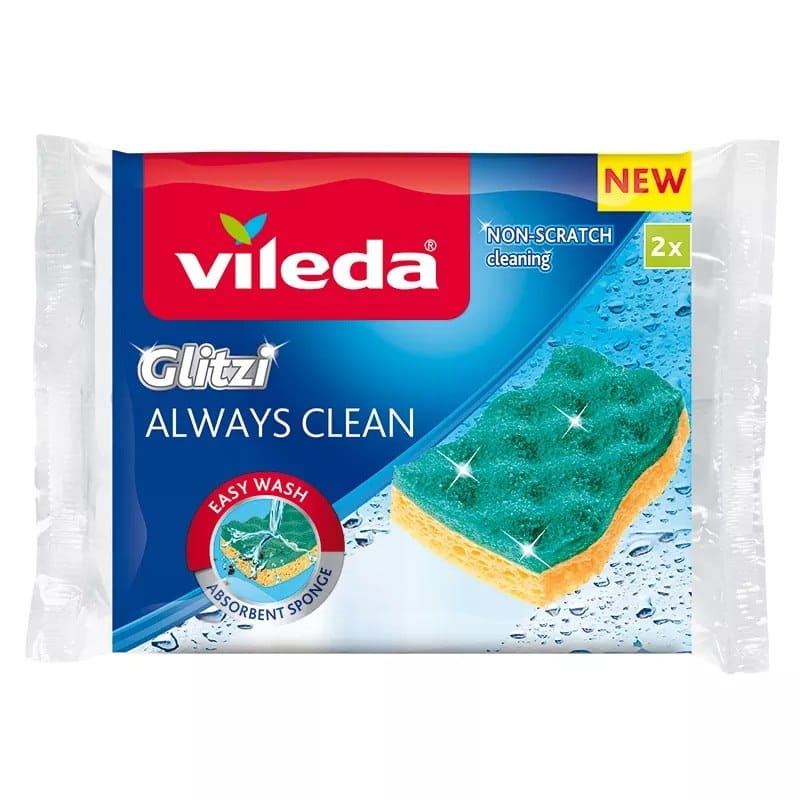 Zmywak kuchenny gąbka Vileda Glitzi Always Clean  op.2 szt. (16)