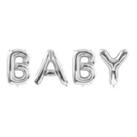 Balon foliowy  Baby; 262x86cm - srebrny