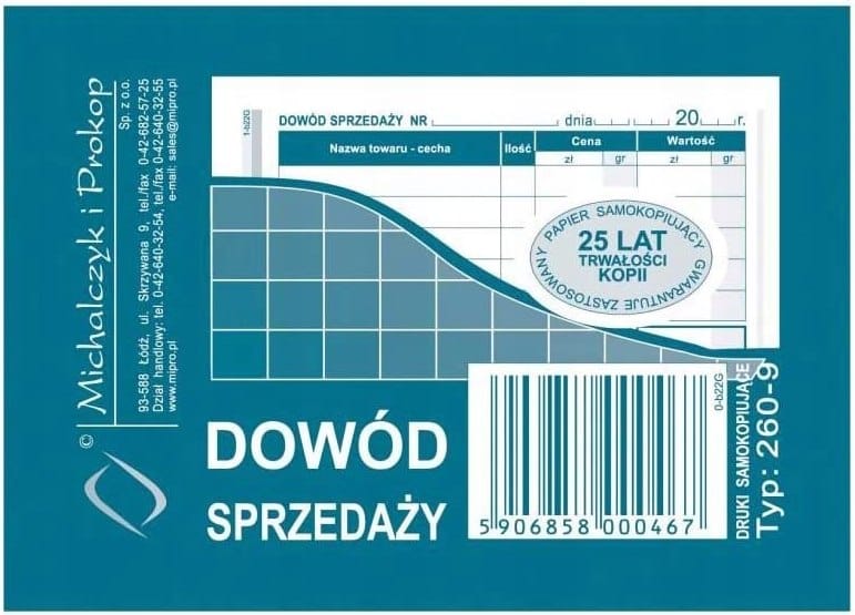 Dowód sprzedaży A7  M260-9