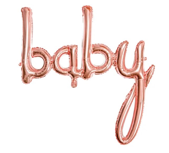 Balon foliowy  Baby; 73,5x75,5cm - różowe złoto