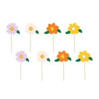 Topper na tort;  Kwiaty - 13cm  op.8 szt.